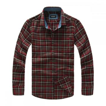 Single Breasted Pure Cotton Men's Versatile Check Shirt