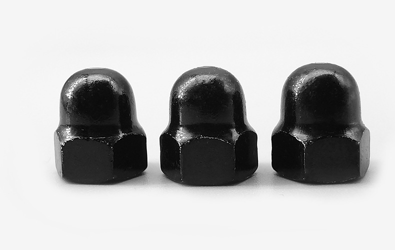 Black Zinc-Plated Acorn Cap Nuts Dome Head Decorate Nut (4)
