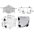 Bañera acrílica de masaje de esquina para dos personas