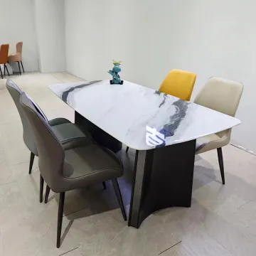 Living room light rock plate dining table set
