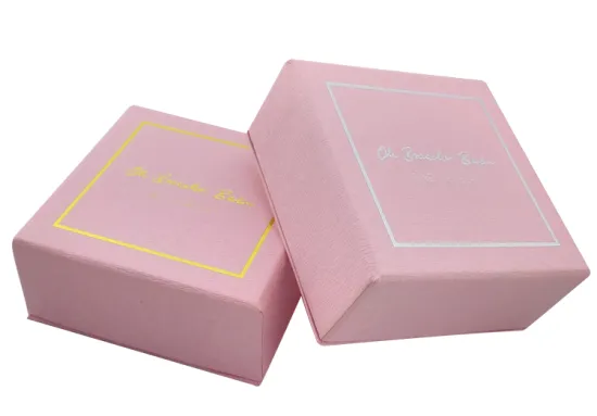 Pink Embossing Paper Customized Logo Dyed Paper Box