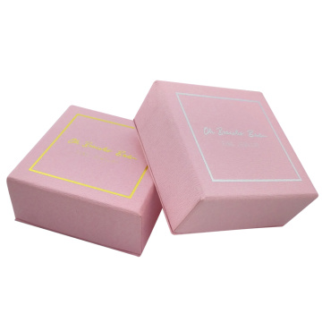 Pink Color Hot Stamping Embossing Paper Bralelet Box