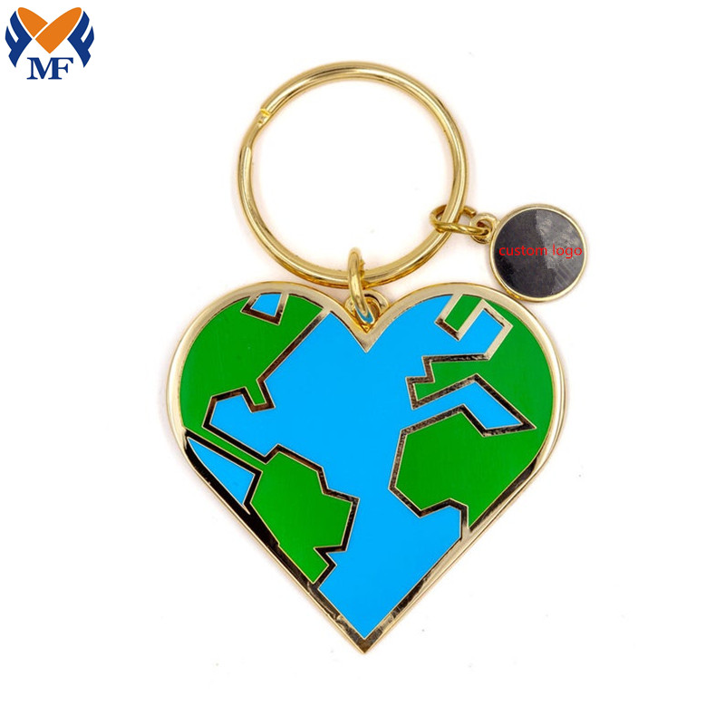 Herzerde Emaille Schlüsselbund Heart Earth Enamel Keychain
