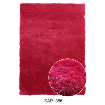 Tapis Shaggy Soie Polyester avec Couleur Solide