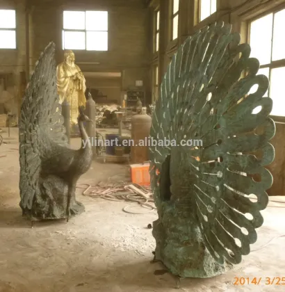BRONZE peacock carving YL-K182