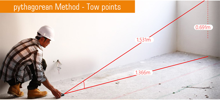 How to use JRT 100m laser distance meter Pythagorean