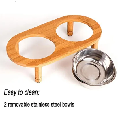 Bamboo Pet Cat Dining Table
