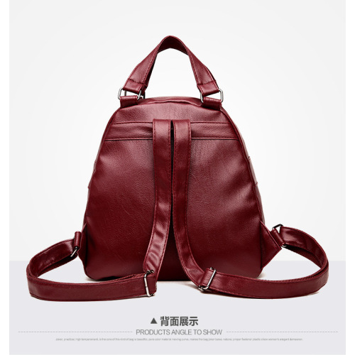 latest leaf genuine leather embroidery girls soft backpacks