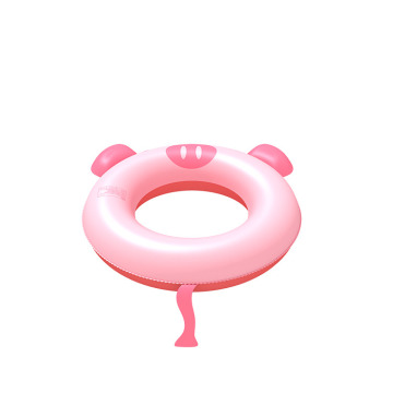 แหวนว่ายน้ำหมูสีชมพูตัวเล็ก ๆ สระว่ายน้ำพองลอยได้