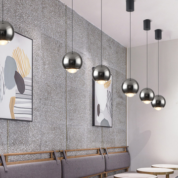 Aluminum Acrylic LED Glass Pendant Lamp for Home and Cafe Decor