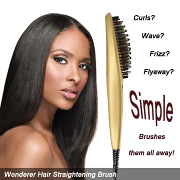 Electric Straightener Hair Ceramic Comb Brush