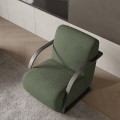 Plush Armchair in Luxe Green Velvet Upholstery