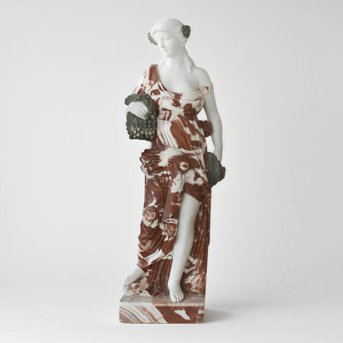 Hand Carved Marble Maidens Red and White Classic