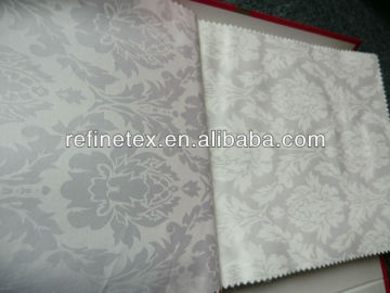 Hotel white jacquard sheeting fabric/hotel bedding jacquard fabric