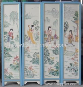 Antique Reproduction Painting Screen 