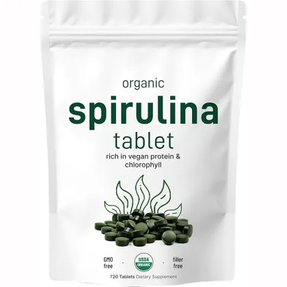 OEM Package Organic Spirulina Tablets Rich in Vegan Protein Chlorophyll for Health Supplement Full of Vitamins
