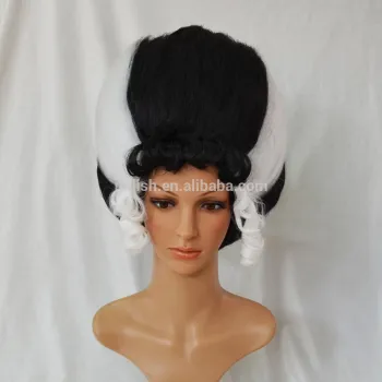 MPW-0018 carnival halloween women black and white Monster Bride wig