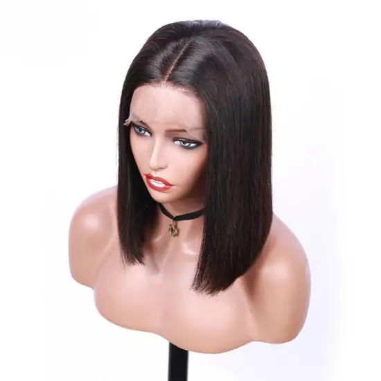 Tuneful Brazilian hair 18038 13x4 short wigs bob lace frontal pre-plucked fashionable hairstyle pixie cut human hair straight