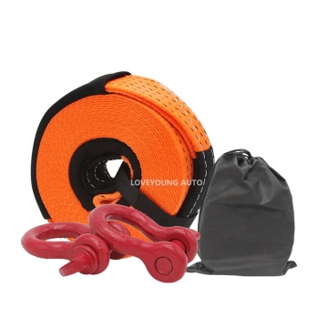 High Strength Orange Car Trailer Towing Rope 9M 6T 4x4 WITH D Shackle