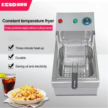 Large Commercial Stainless Steel Electric Countertop Deep Fryer Single Tank Restaurant Equipment Donut Fryer