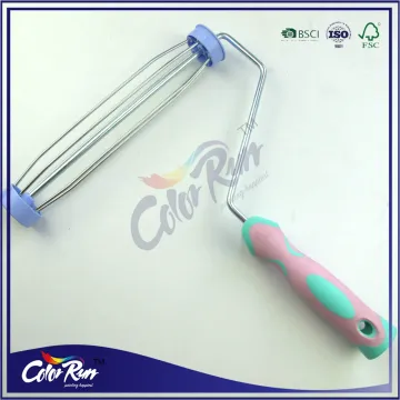 ColorRun 9 inch cage style 8mm rod diameter rubber plastic handle roller frame