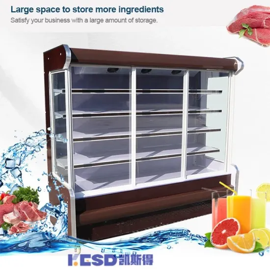 Supermarket Fruit Fridge Display Vegetable Chiller Refrigerator Air Curtain Refrigerator