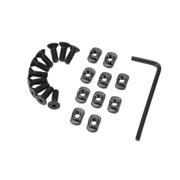 Vite per guida per guida in metallo in acciaio e sede da dado 12 mm - 10pcs