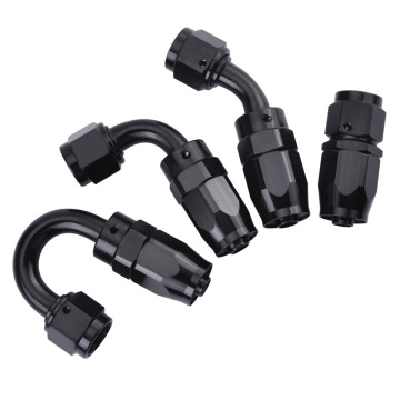 Black 6 AN AN-6 Straight Aluminum Swivel Oil Fuel Line Fitting Adapter