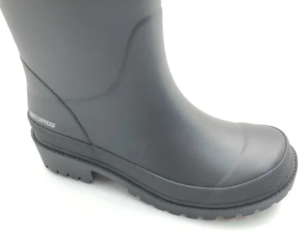 Matt Color Mid High Waterproof Rubber Rain Boots For Women
