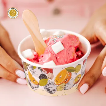 Customizable OOLIMI Paper Ice Cream Bowls - 4oz, 5oz, and 8oz for Ice Cream, Frozen Yogurt, and More