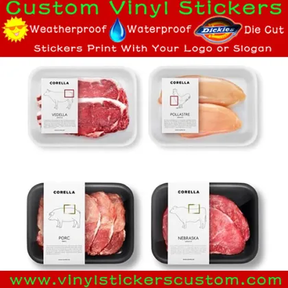 Cmyk Full Color Meat Packaging Labels,Food Packaging Label, Private Frozen Food Label