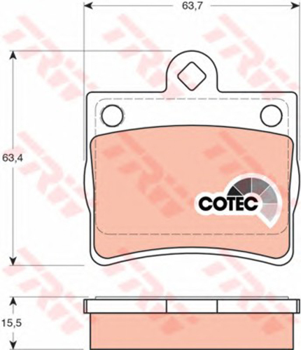 GDB1283 140869 AK brake pads for Mercedes Benz C-class C230 63.7*63.2*15 auto parts