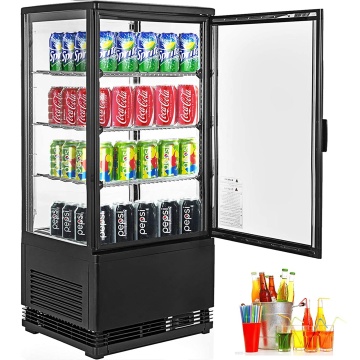 ตู้เย็นอิสระสีดำเชิงพาณิชย์ตู้เย็นเครื่องดื่ม 78L พร้อมไฟ LED
