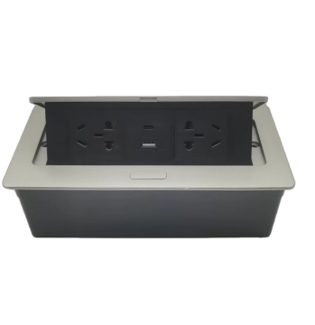 5V 20W Type A+C USB Charging Pop-Up Power Cover Desktop Socket Box with International Socket for Conference Tables