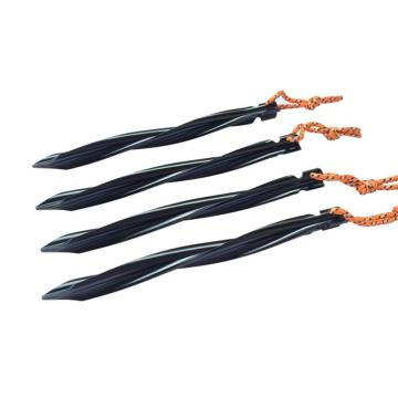 Swirled Shape Tent Pegs With Reflective Pull Cords