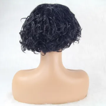 Cheap Short Wig Short Curly Human Hair Wig Virgin Human Hair Bob Wig For Black Woman