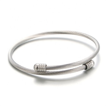 Yiwu Aceon Velle 3mm Stainless Steel Twist Rope Wire DIY Charm Bracelet