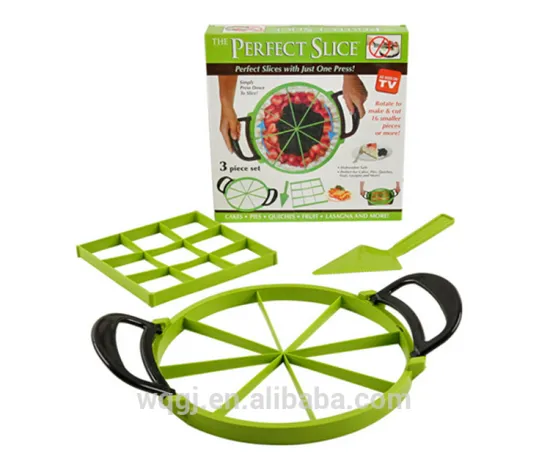 Kitchen Tools 3 in 1 Perfect Slice Pizza Cutter Plastic Multi Slicer Cake Slice Food Pieces Cutter Set