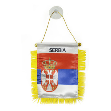 Cheapest Custom Sublimation Car Mirror Flags for Serbia Sports Events