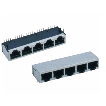 RJ45 ጃክ የጎን መግቢያ ጋሻ 1x5P ግንባር 4.57