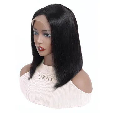 Amzhair Lace Front Human Hair Bob Wig For Black Women Double Drawn Straight Peruvian Cuticle Aligned Remy Hair Wig Ready To Ship