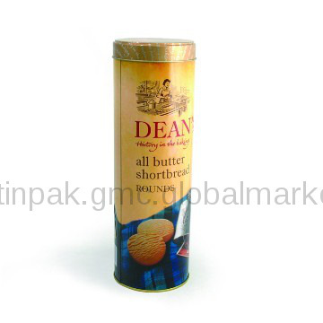round cookies tin box