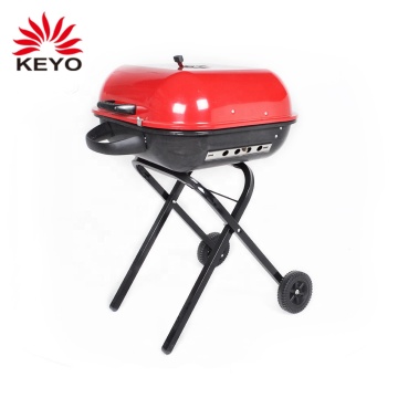 Red Outdoor Brazilian Folding Square Charcoal Grill Argentine Foldable Bbq Hamburger Grill