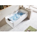 Hot Sale Blue Glass Hydromassage Bathtub Whirlpool Bath Tub with Step
