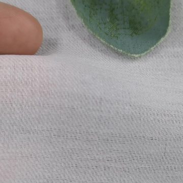 Tessuto per camicie misto lino e nylon bianco