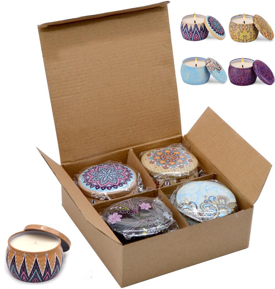 Wholesale Custom Homemade Luxury Tin Candles Gift Set