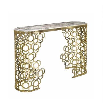 Design italien exquis: tables de console moderne de luxe fabriquées en marbre naturel et acier inoxydable pour votre collection de meubles de maison