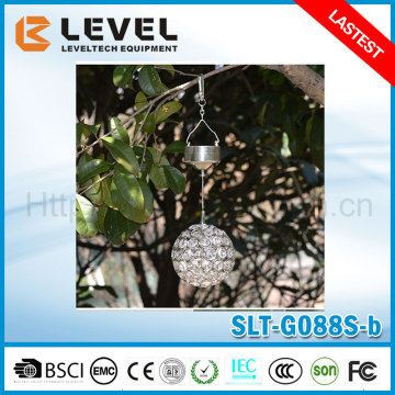 Solar Powered Crackle Sphere LED Hanging Lamp Wayside Landscape Light With 7 Colors
