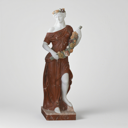 Hand Carved Marble Maidens Red and White Classic