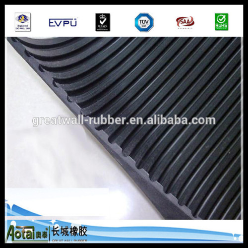 GW5002 5mm to 8mm thickness Ribbed pattern Insulation Rubber Sheet for workbench and flooring in power distrobution room